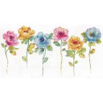 (image for) Watercolor Floral Row Counted Cross Stitch Kit
